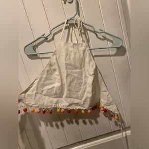 Cute white backless halter top